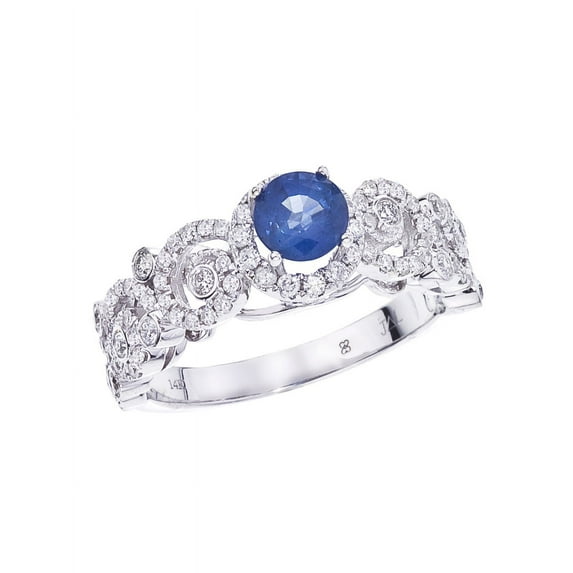 14k White Gold Sapphire/ Diamond Ring