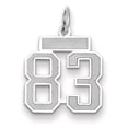 thumbnail image 1 of 14k White Gold Satin Brush Finish Small Size Number 83 Charm Pendant, 1 of 3
