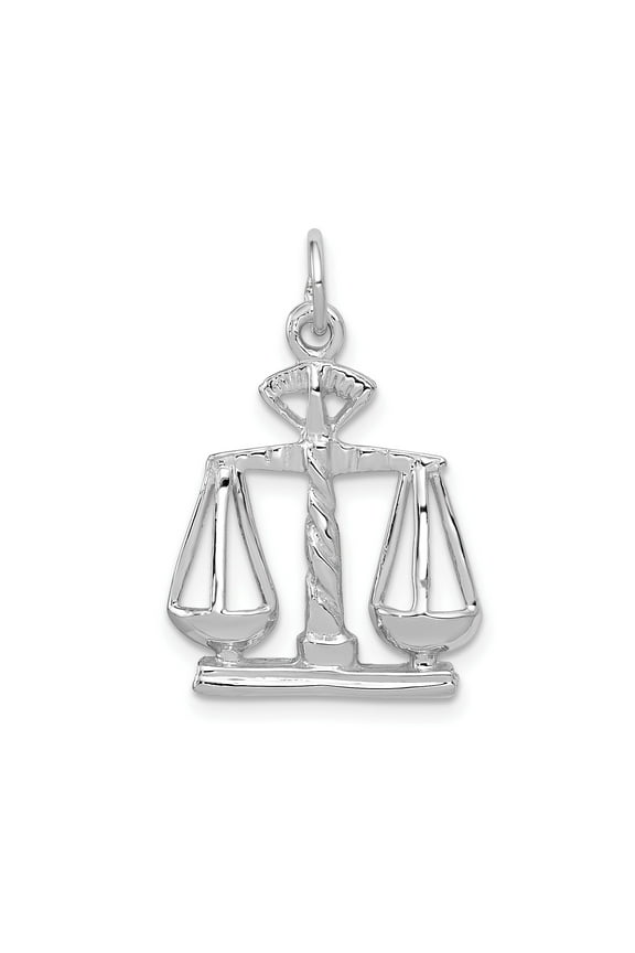 14k White Gold Scales of Justice Pendant Necklace for Women and Men, Balance Symbol Jewelry for Law School Graduation, Legal Professionals, Libra Zodiac, Fairness and Equality Accessory