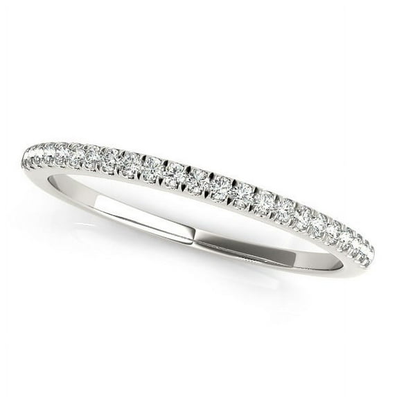 14k White Gold Diamond Pave Set Wedding Band (1/8 cttw) Size 8.5