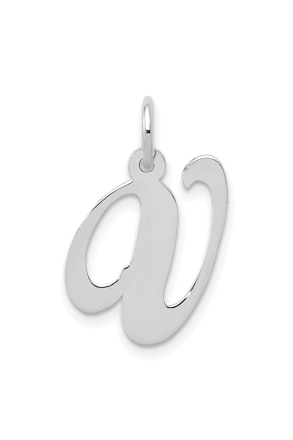 14k White Gold Script Initial Pendant A, Lowercase Monogram Charm for Women, Dainty Alphabet Jewelry, Personalized Letter Necklace, Minimalist Identity Accessory for Everyday or Special Wear