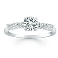 thumbnail image 1 of 14k White Gold Shared Prong Accent Diamond Engagement Ring Size 7, 1 of 3