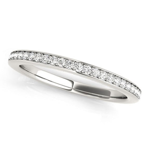 14k White Gold Simple Diamond Wedding Ring (1/4 cttw) Size 3