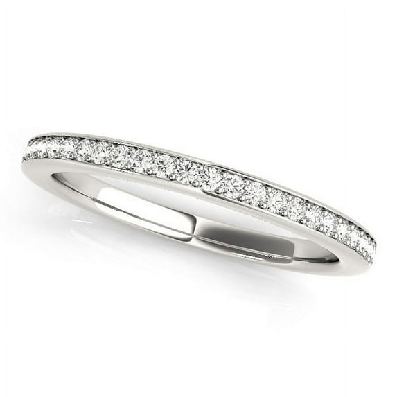 14k White Gold Simple Diamond Wedding Ring (1/4 cttw) Size 8.5