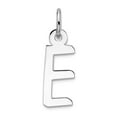 thumbnail image 1 of 14k White Gold Slanted Block Letter E Initial Charm 0mm Wide 0.3mm Thick Pendant Necklace for Women, 1 of 2