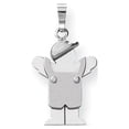 thumbnail image 1 of 14k White Gold Small Boy with Hat on Left Engravable Charm, 1 of 3