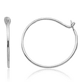 thumbnail image 1 of 14K Solid White Gold Endless Round Huggie Mini Small Hoop Earrings, 1 of 9