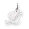 thumbnail image 1 of 14k White Gold Small Fancy Script Initial L Charm Pendant, 1 of 1