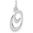 thumbnail image 1 of 14k White Gold Small Fancy Script Letter O Initial Charm, 1 of 6