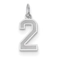 thumbnail image 1 of 14k White Gold Small Satin Number 2 Charm, 1 of 3