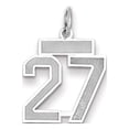 thumbnail image 1 of 14k White Gold Small Satin Number 27 Charm, 1 of 2