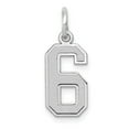 thumbnail image 1 of 14k White Gold Small Satin Number 6 Charm - .6 Grams - Measures 14.45x7.11mm Wide, 1 of 2