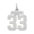 thumbnail image 1 of 14k White Gold Small Satin Sport game Number 33 Charm Pendant Necklace for Women - .7 Grams, 1 of 2