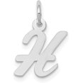 thumbnail image 1 of 14k White Gold Small Script Letter H Initial Charm, 1 of 6
