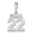 thumbnail image 1 of 14k White Gold Small Size Diamond Cut Texture Finish Number 22 Charm Pendant, 1 of 4