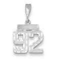 thumbnail image 1 of 14k White Gold Small Size Diamond Cut Texture Finish Number 92 Charm Pendant, 1 of 3