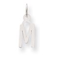 thumbnail image 1 of 14k White Gold Small Slanted Block Initial M Char Charm Pendant, 1 of 1