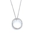 thumbnail image 1 of 14k White Gold Small Sparkle-Cut Circle Necklace 16 Inch - 2.3 Grams, 1 of 2