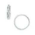thumbnail image 1 of 14k White Gold Small Sparkle-Cut Hinged Earrings - Measures 12x12mm, 1 of 2