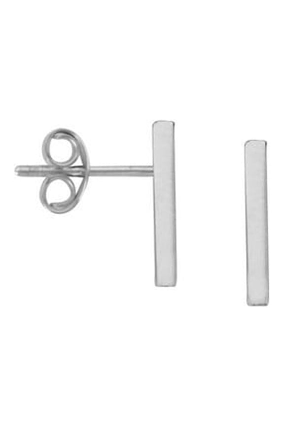 14k White Gold Small Staple Collection Stud Earrings - 1.0 Grams