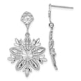 thumbnail image 1 of 14k White Gold Snowflake Dangle Earrings, 1 of 4