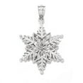 thumbnail image 1 of 14k White Gold Snowflake Two Layer Pendant Charm, 1 of 9
