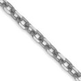 thumbnail image 1 of 14k White Gold Solid 3mm D Cut Cable Chain Necklace 20 Inch Lobster Claw - Chain Necklace for Women and Men, 1 of 2