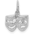 thumbnail image 1 of 14k White Gold Solid Comedy/Tragedy Charm - 7mm, 1 of 6
