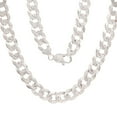 thumbnail image 1 of 14k White Gold Solid Curb Cuban Link Chain Necklace 22" 9mm 46.6 grams - White,22", 1 of 3