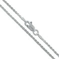thumbnail image 1 of 14k White Gold Solid Diamond-Cut Rope Link Chain 1.5mm Necklace 24" Jewelry Female Unisex, 1 of 5