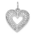 thumbnail image 1 of 14k White Gold Solid Diamond-cut Fancy Filigree Heart Charm, 1 of 4