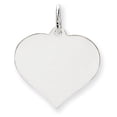 thumbnail image 1 of 14k White Gold Solid Heart Disc Charm Pendant, 1 of 7