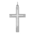thumbnail image 1 of 14k White Gold Solid Laser Designed Cross Charm Pendant, 1 of 2