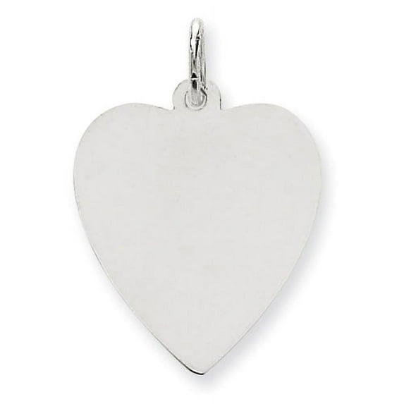 14k White Gold Solid Plain .011 Gauge Engravable Heart Charm Pendant