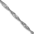 thumbnail image 1 of 14k White Gold Solid Polished 1.9mm Singapore Chain Necklace 24 Inch Lobster Claw Chain Necklace for Women and Men, 1 of 2