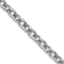 14k White Gold Solid Polished 3.2mm Cable Chain Necklace 16 Inch Lobster Claw Chain Necklace for Women and Men