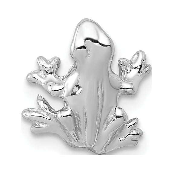 14k White Gold Solid Polished 3-Dimensional Frog Charm