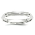 thumbnail image 1 of 14k White Gold Solid Polished 3mm Half Round With Edge Band Size 14 Ring Ring for Women and Men, 1 of 2