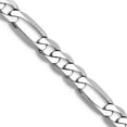 thumbnail image 1 of 14k White Gold Solid Polished 4.0mm Flat Figaro Chain Necklace 18 Inch Lobster Claw Chain Necklace for Women and Men, 1 of 2