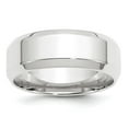 8mm Gold Edging 14k White Gold Solid Polished Beveled Edge 8mm Bevel Edge Comfort-Fit ...