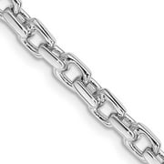 JEWELRYWEB 14k White Gold Solid Polished Fancy Lobster Closure 4.5mm-Fancy Link Chain Bracelet 8 Inch
