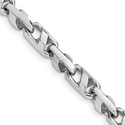 JEWELRYWEB 14k White Gold Solid Polished Fancy Lobster Closure 5.75mm-Fancy Link Chain Bracelet 8 Inch-Lobster Claw - Identificatio