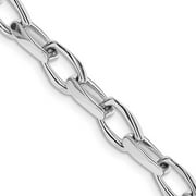 JEWELRYWEB 14k White Gold Solid Polished Fancy Lobster Closure 6.75mm Fancy Link Chain Bracelet 8 Inch Lobster Claw - Identificatio