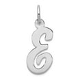 thumbnail image 1 of 14k White Gold Solid Polished Laser-cut Medium Script Letter Name Personalized Monogram Initial E Charm Pendant Necklace, 1 of 2
