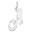 thumbnail image 1 of 14k White Gold Solid Polished Laser-cut Small Fancy Script Letter Name Personalized Monogram Initial A Charm 15x17.2mm P, 1 of 2
