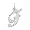 thumbnail image 1 of 14k White Gold Solid Polished Laser-cut Small Fancy Script Letter Name Personalized Monogram Initial F Charm Pendant Nec, 1 of 2