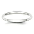 thumbnail image 1 of 14k White Gold Solid Polished Lightweight 2mm Ltw Half Round Band Size 5 Ring Ring for Women and Men, 1 of 2