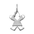 thumbnail image 1 of 14k White Gold Solid Polished Mini Charm 18x9mm Wide Pendant Necklace for Women - .8 Grams, 1 of 2