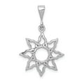 thumbnail image 1 of 14k White Gold Textured Polished Finish Sun Design Charm Pendant, 1 of 4