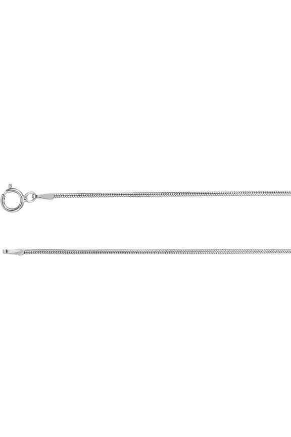 14k White Gold Solid Snake Chain Necklace Fine Jewelry for Women Gifts for Her, 20"